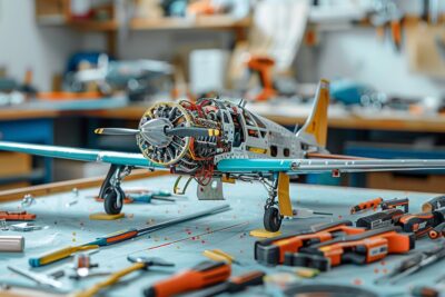 Quels sont les aspects à prendre en compte lors de la conversion d'un avion miniature en modèle RC (radio-commandé) ?